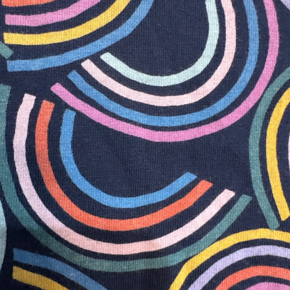 Hanna Andersson Navy Blue Geo Rainbow Long Sleeve T-shirt‎ Dress Sz 130 Sz 8